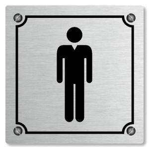 WC muži, 148x148mm, stříbrná, Kansas